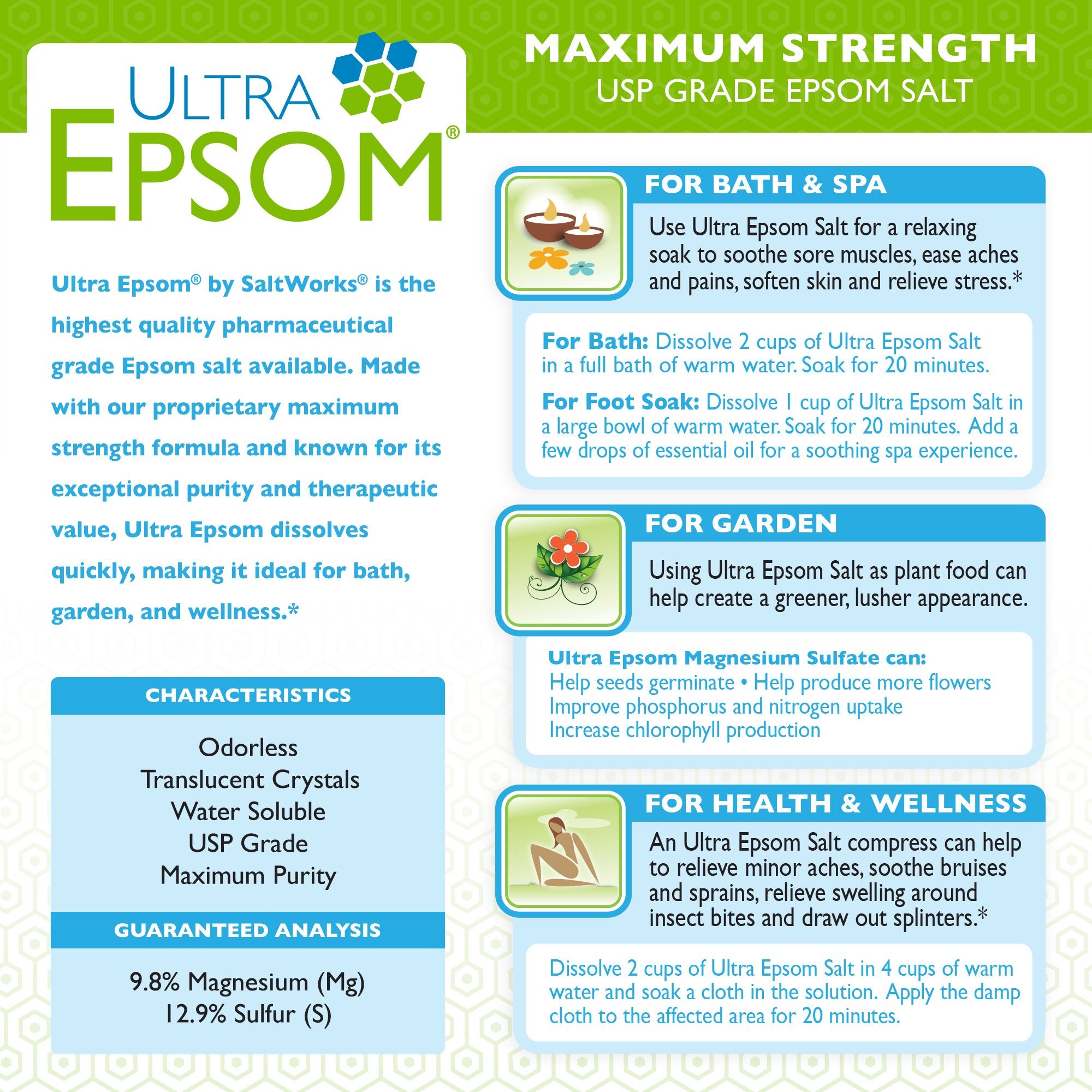 SaltWorks Ultra Epsom Sels gommage-corporel: texture fine pour exfolier en douceur