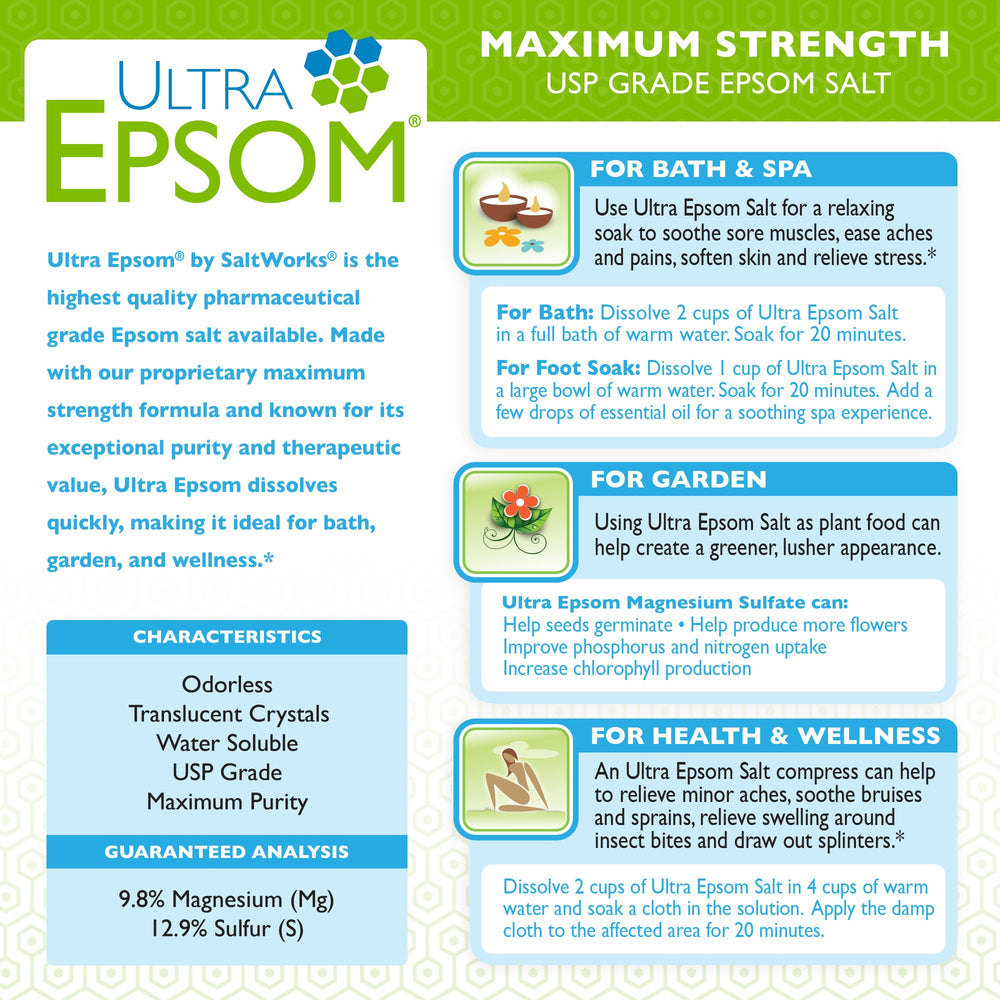 SaltWorks Ultra Epsom Sels gommage-corporel: texture fine pour exfolier en douceur