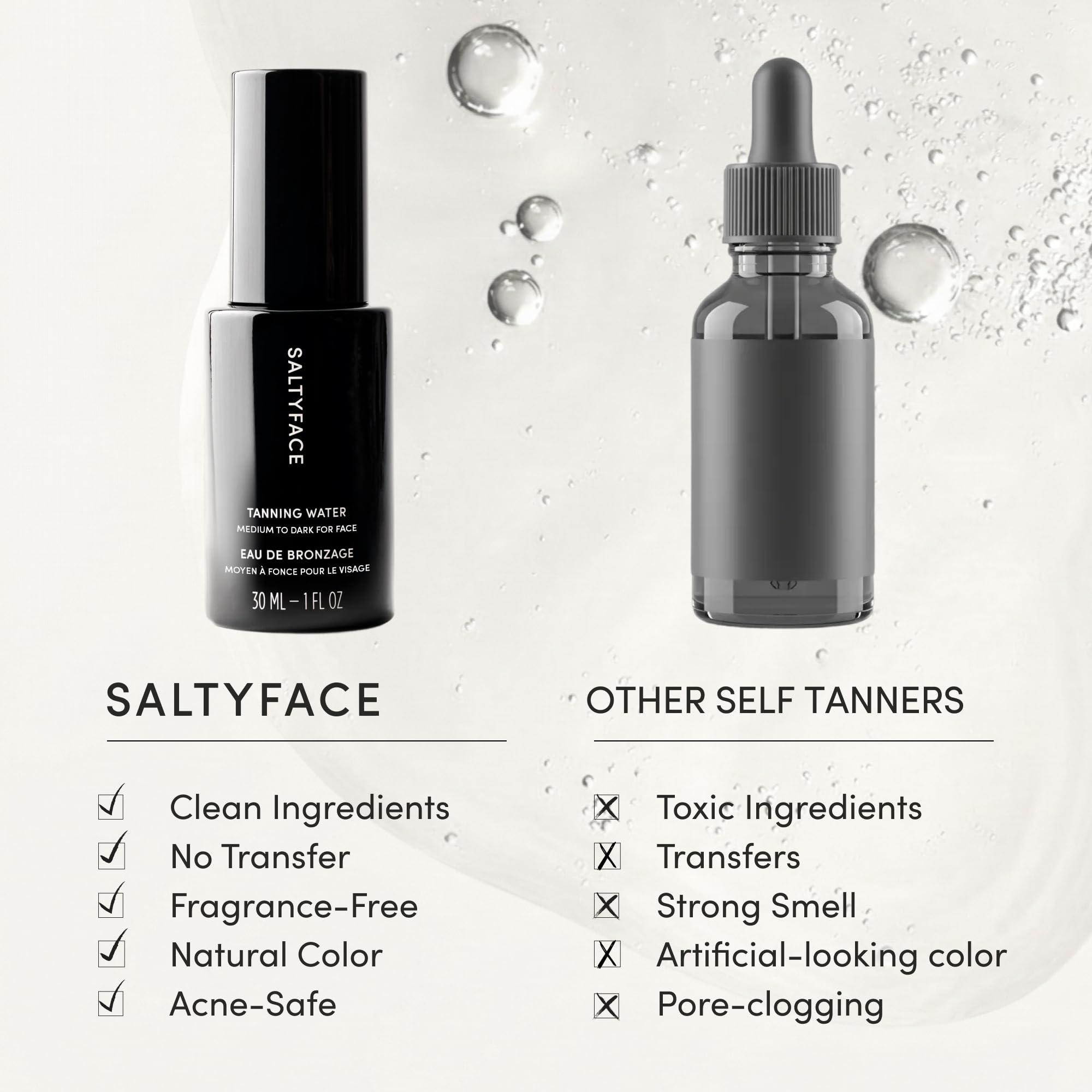 SALTYFACE Emballage 30 ml — format portable et pratique.