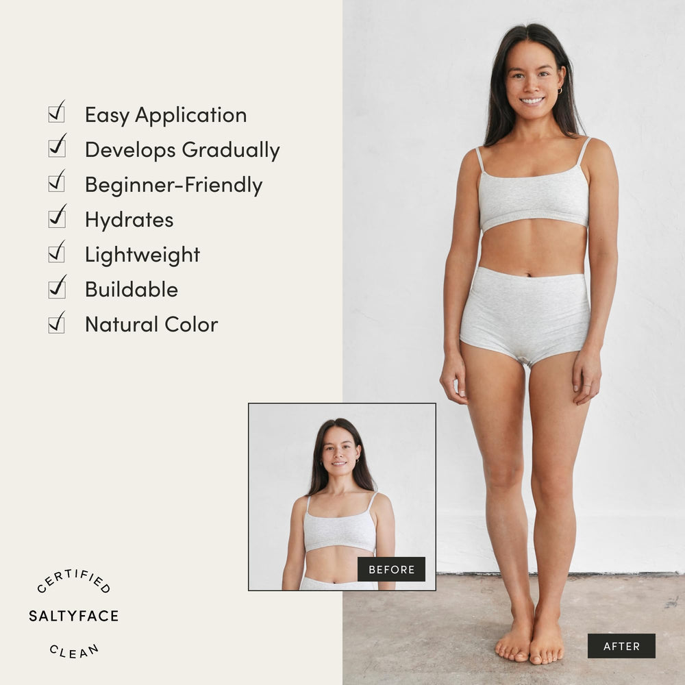 Application sur jambes et bras pour un teint homogène.