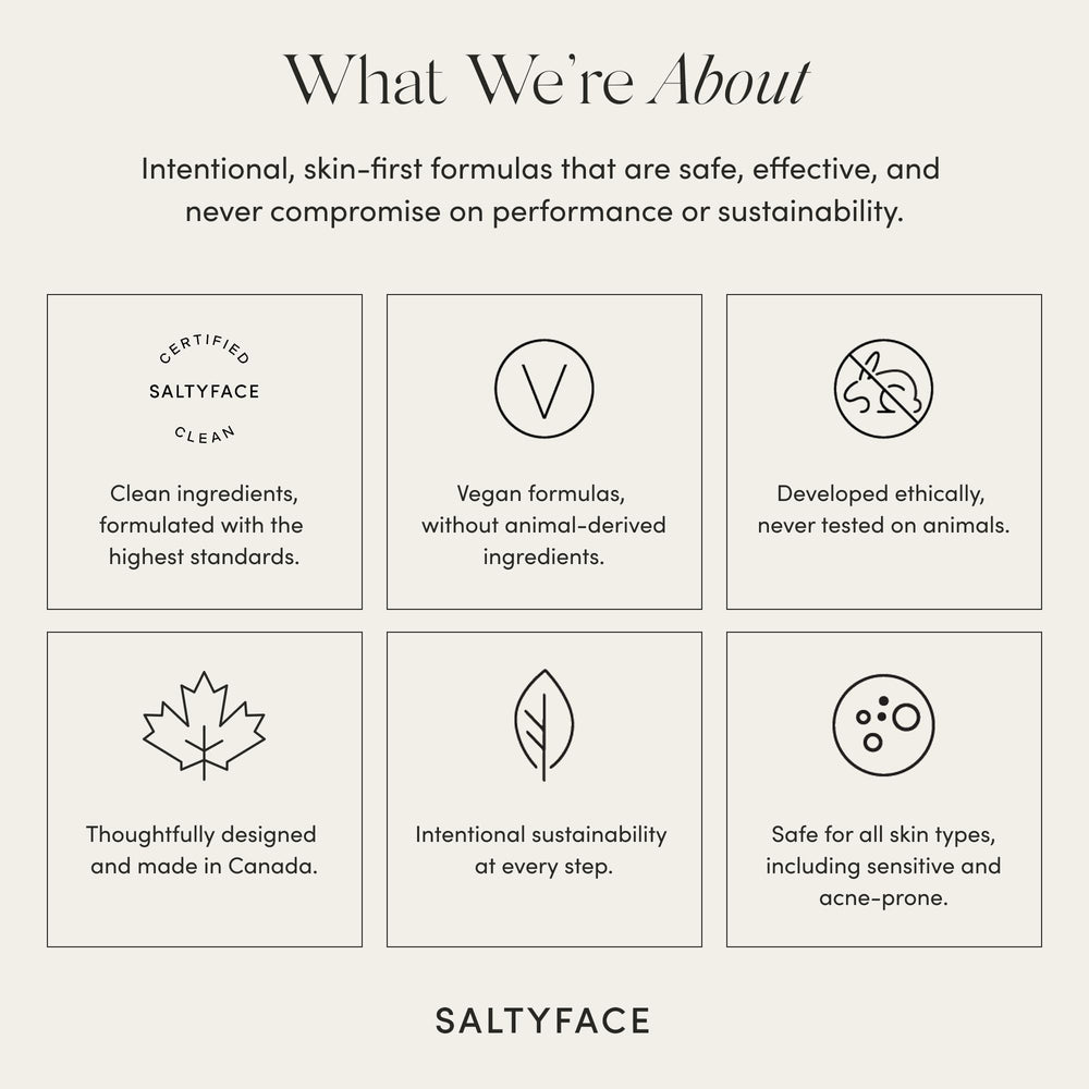SALTYFACE Soin de peau sans parfum — formulation propre et adaptée.