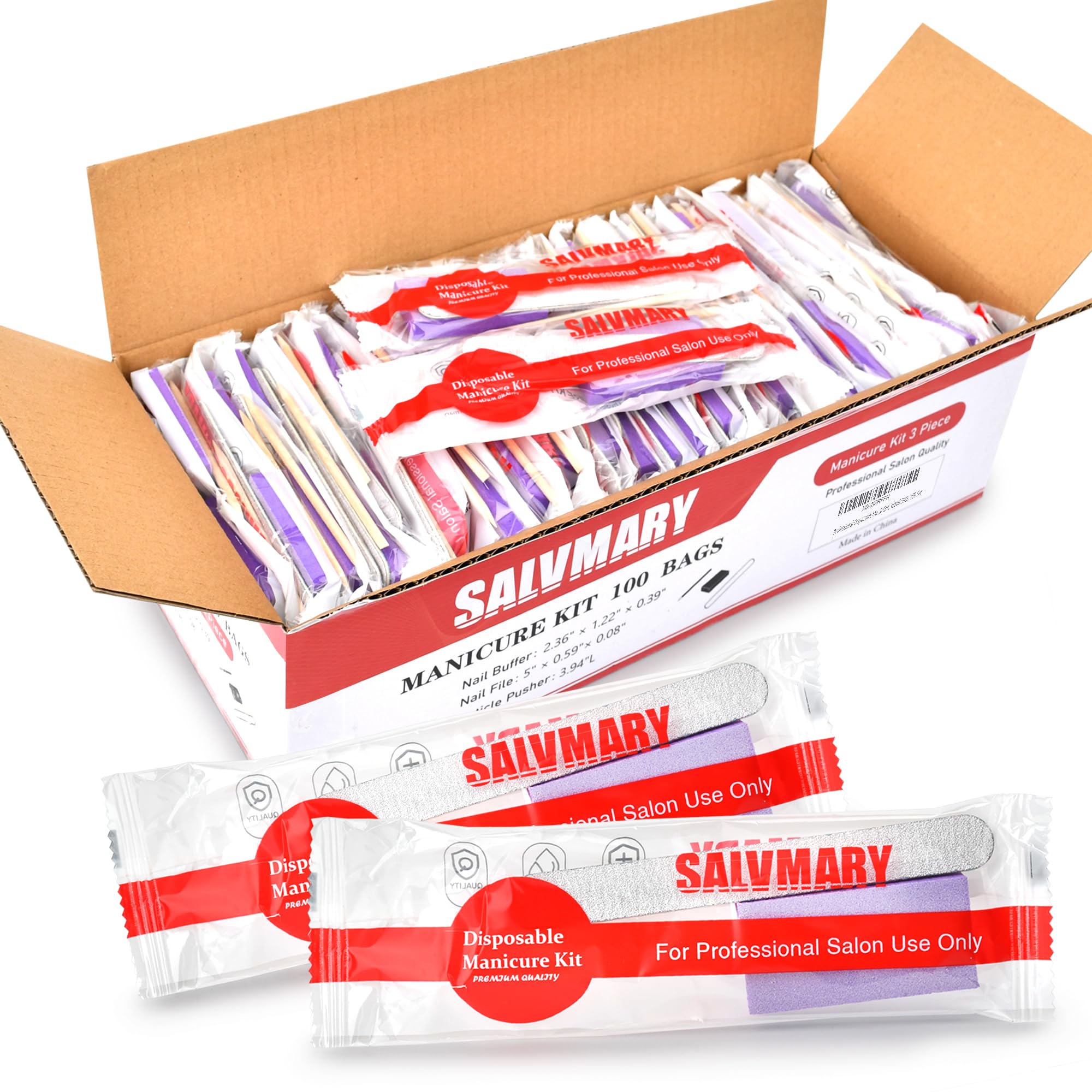 SALVMARY lime en bois 100/180 pour ongles naturels et artificiels, précision efficace