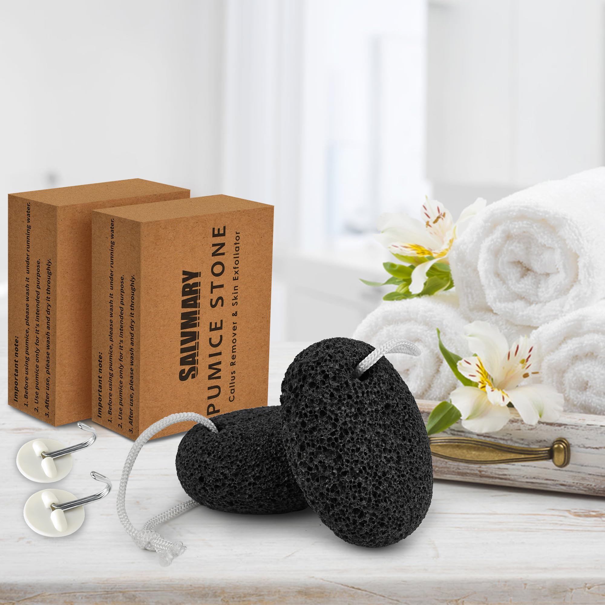 SALVMARY pierre ponce naturelle cadeau idéal pour soins naturels des pieds