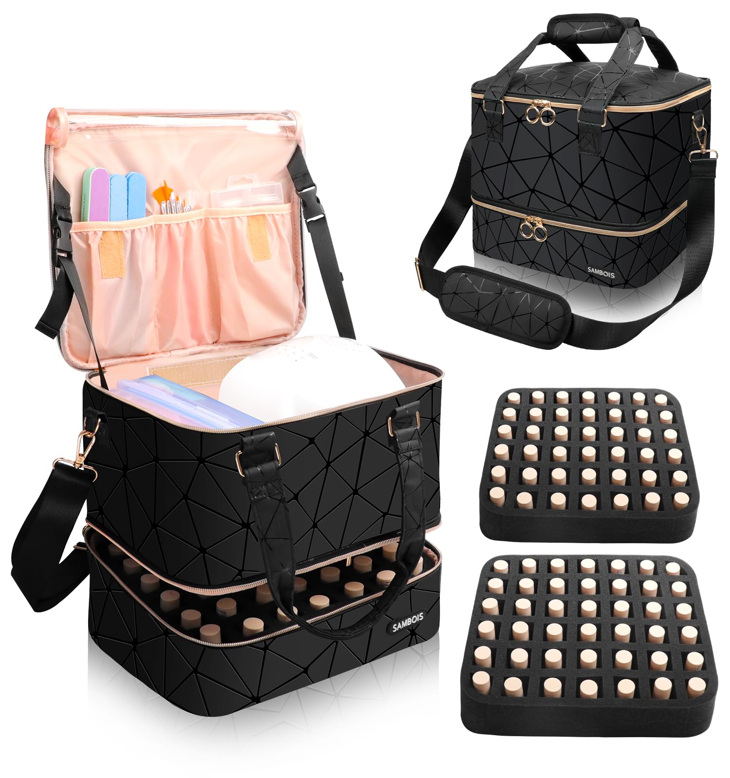 Sambois organiseur-vernis 84 bouteilles pour un rangement pratique et rapide.
