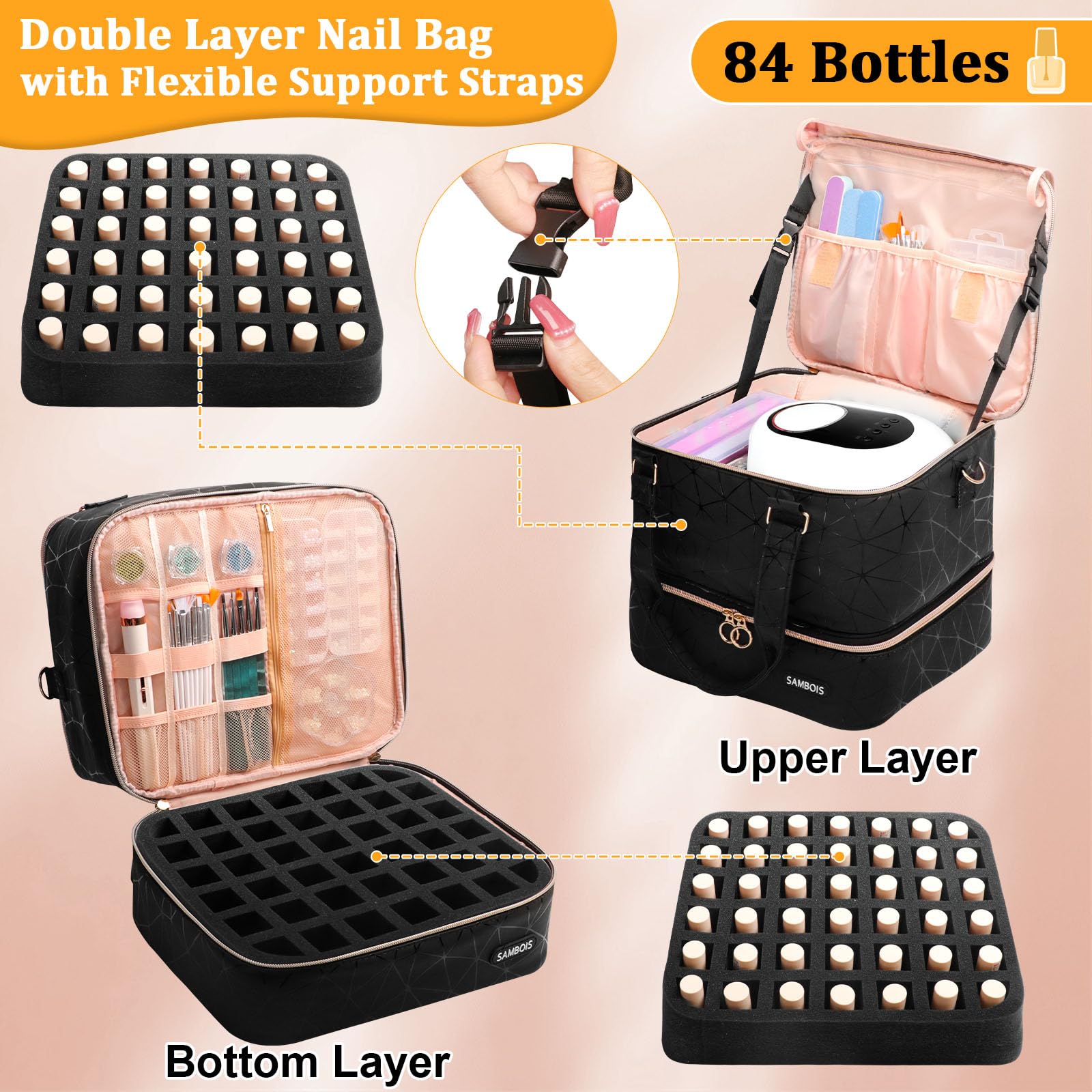 Sambois organisateur-vernis emplacement supérieur offre un accès facilité aux outils.