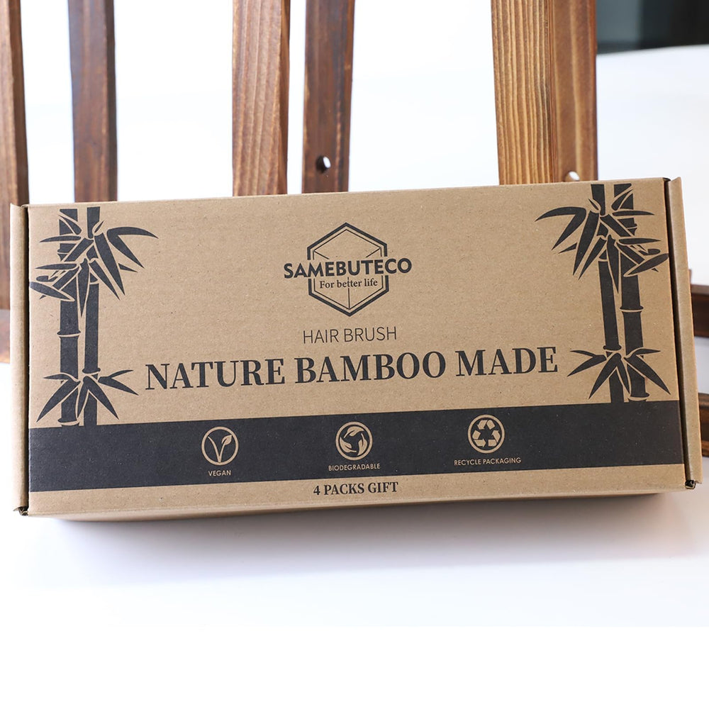 SAMEBUTECO brosse cheveux bambou usage quotidien et voyage facile