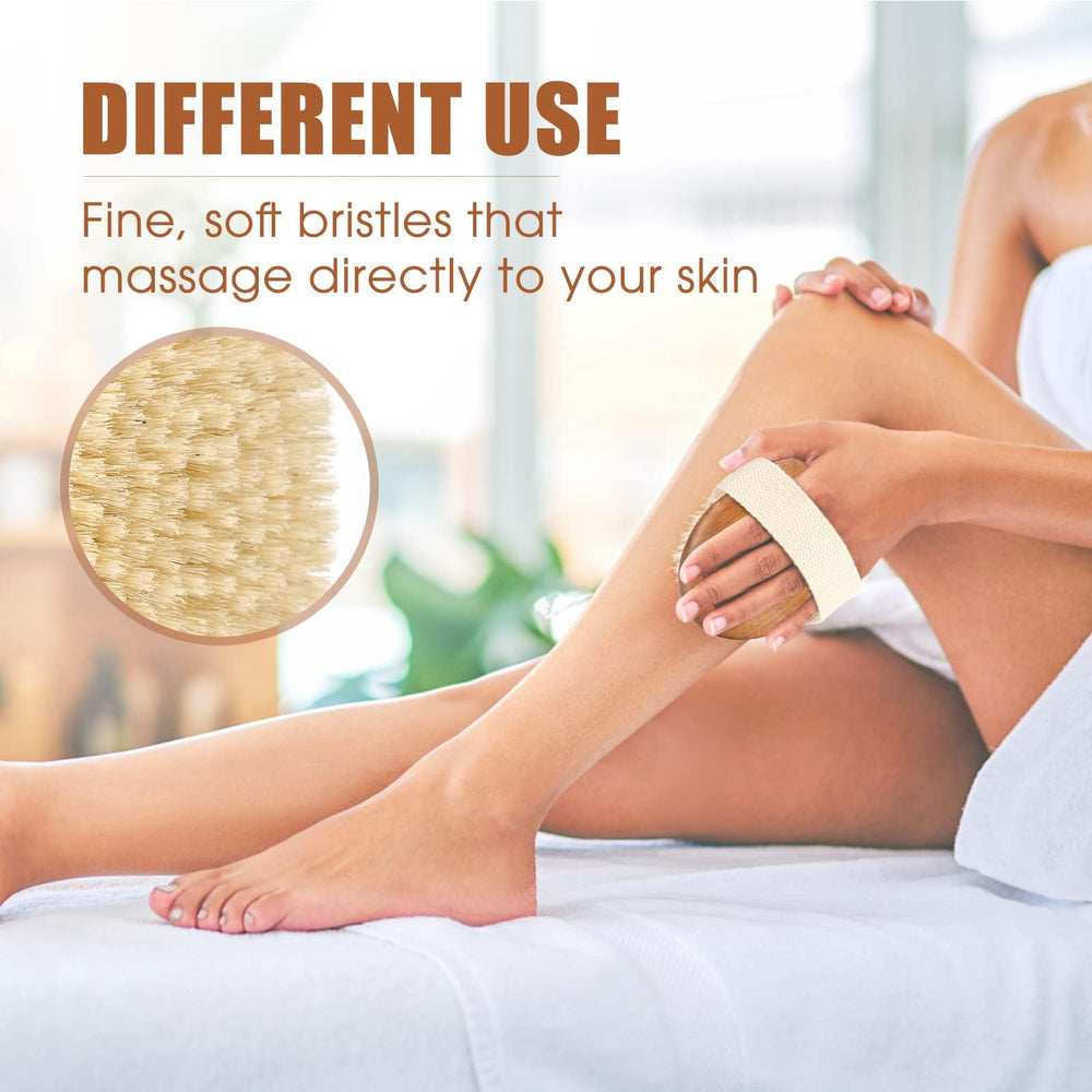 SAMEBUTECO brosse exfoliante fibres naturelles massant la peau.