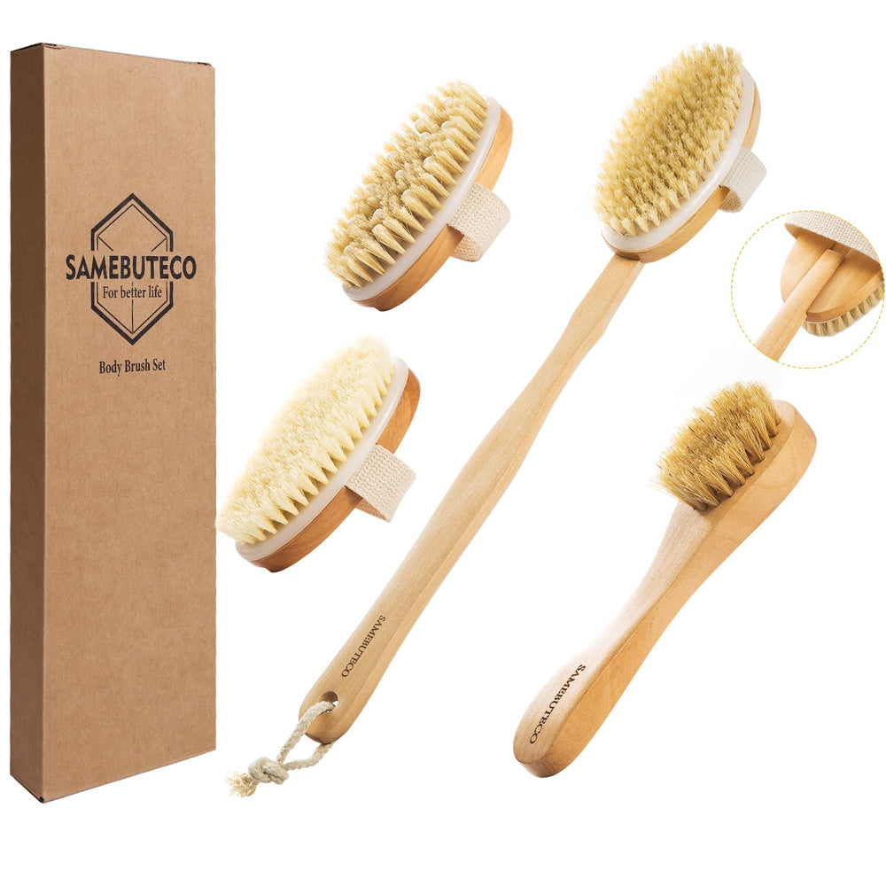 SAMEBUTECO brosse-corps Manche long: accès facilité au dos pour exfolier en douceur.