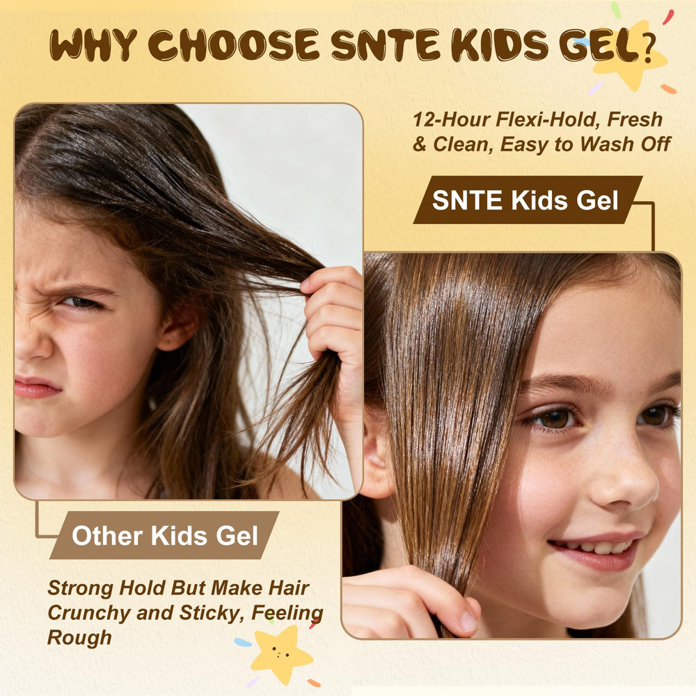 Samnyte Gel Enfants — huile de coco pour cheveux souples et brillants.