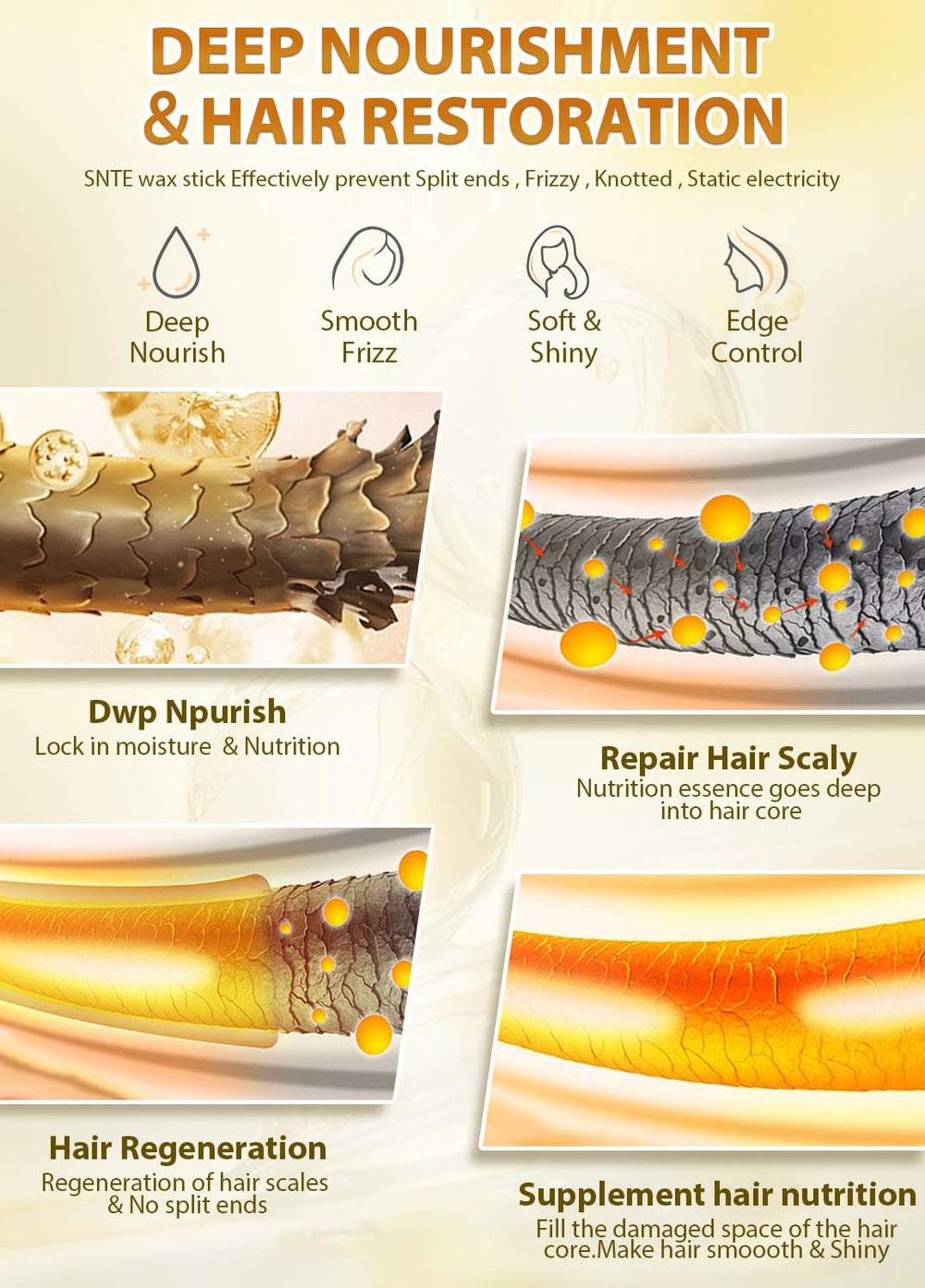 Samnyte Non-Greasy Absorb Wax delivers quick, clean hold.