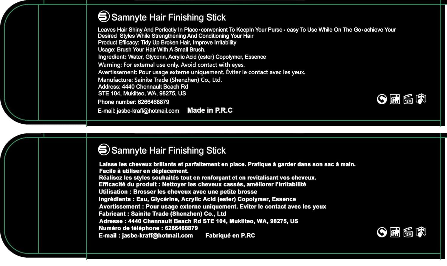 Samnyte pack triple bâton finition cheveux, solution pratique pour maison et voyages.