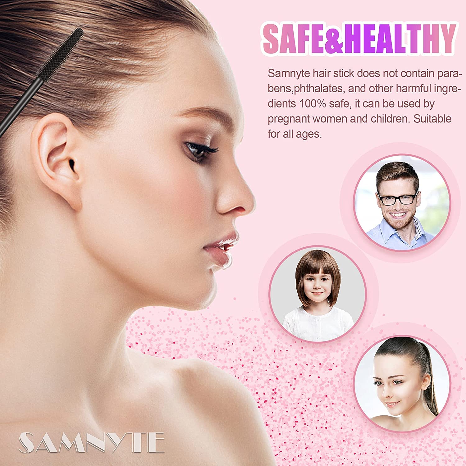 Samnyte Stick Cheveux anti-frisottis aide à discipliner les mèches.