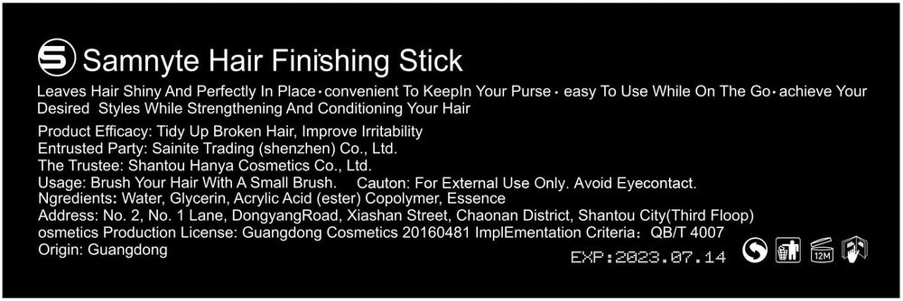 Samnyte Stick Cheveux emballage dégradé rose prêt à l'emploi.