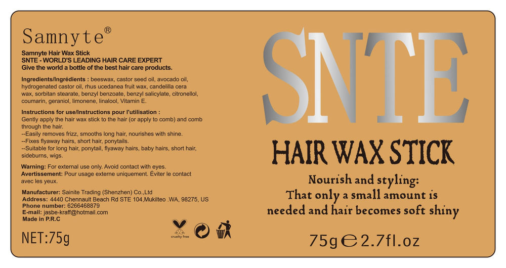 Samnyte Vegan and Cruelty-Free Wax for healthy styling.