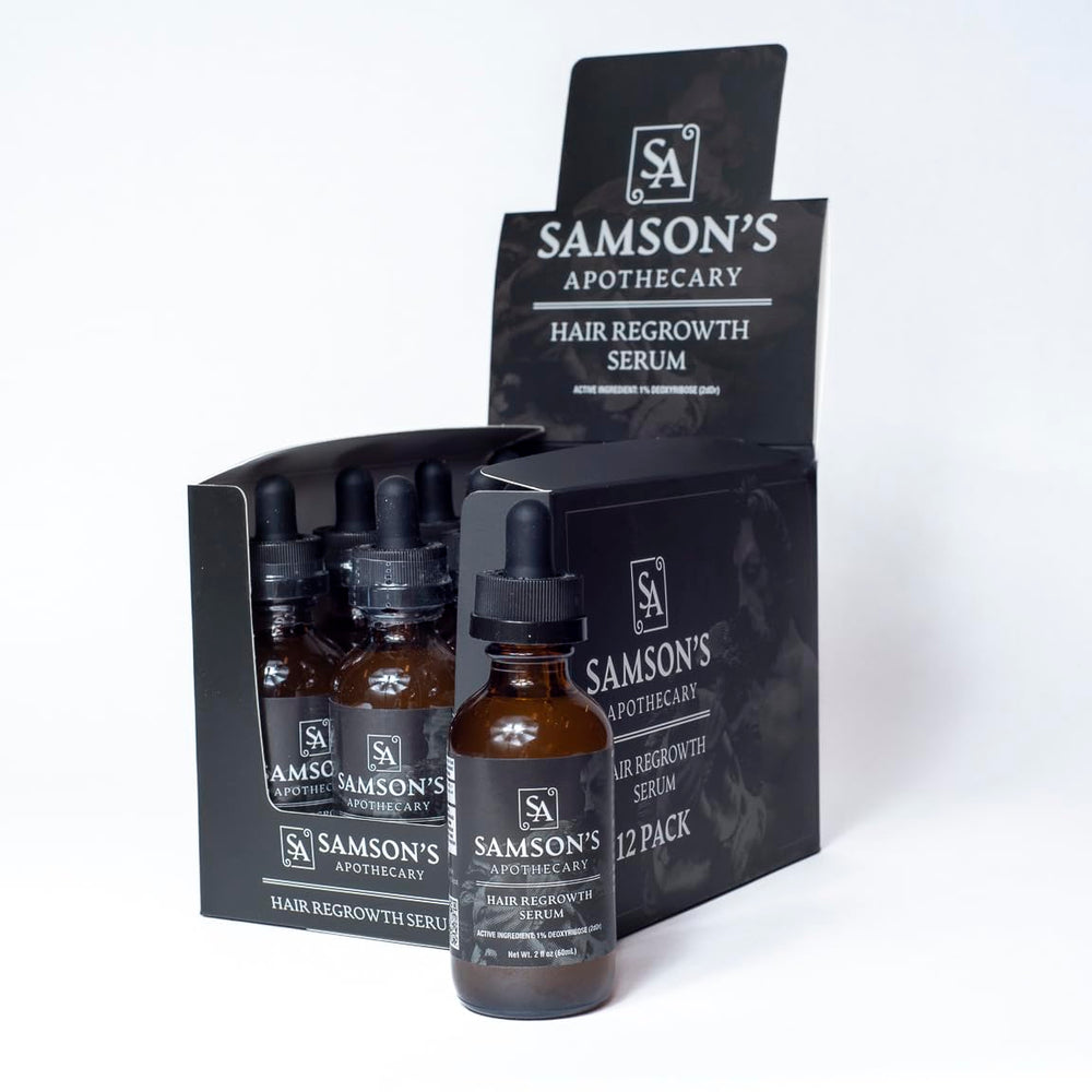 Application sur le cuir chevelu par Samson's Apothecary, texture légère facilitant le massage.