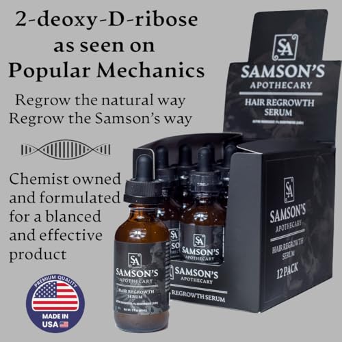 Emballe visuel de Samson's Apothecary, sérum régénération, pour une routine capillaire soignée.