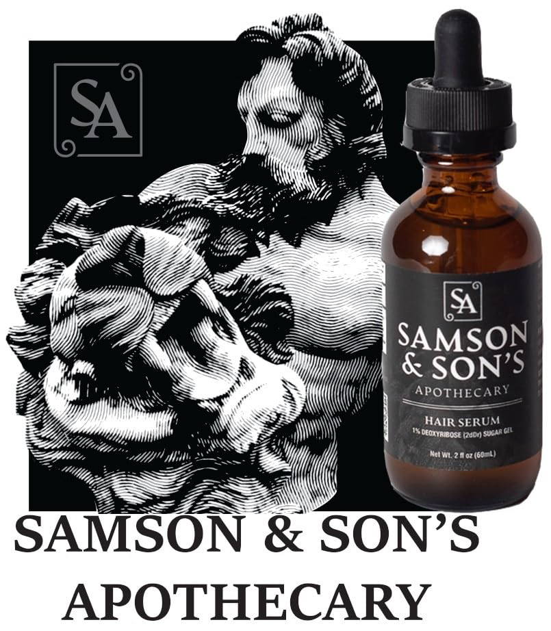 Avant et après: routine capillaire avec Samson's Apothecary, résultat potentiel sur densité visuelle.