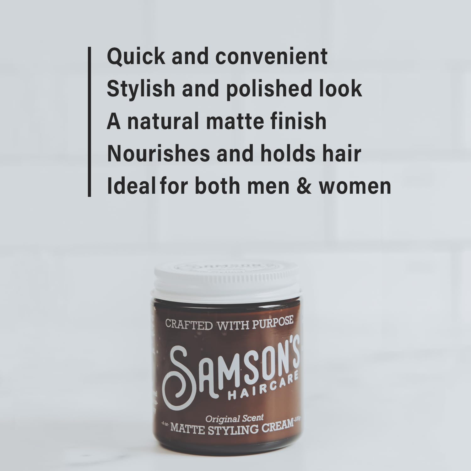 SAMSON'S HAIRCARE Crème coiffage adaptée aux hommes et femmes pour tous styles.