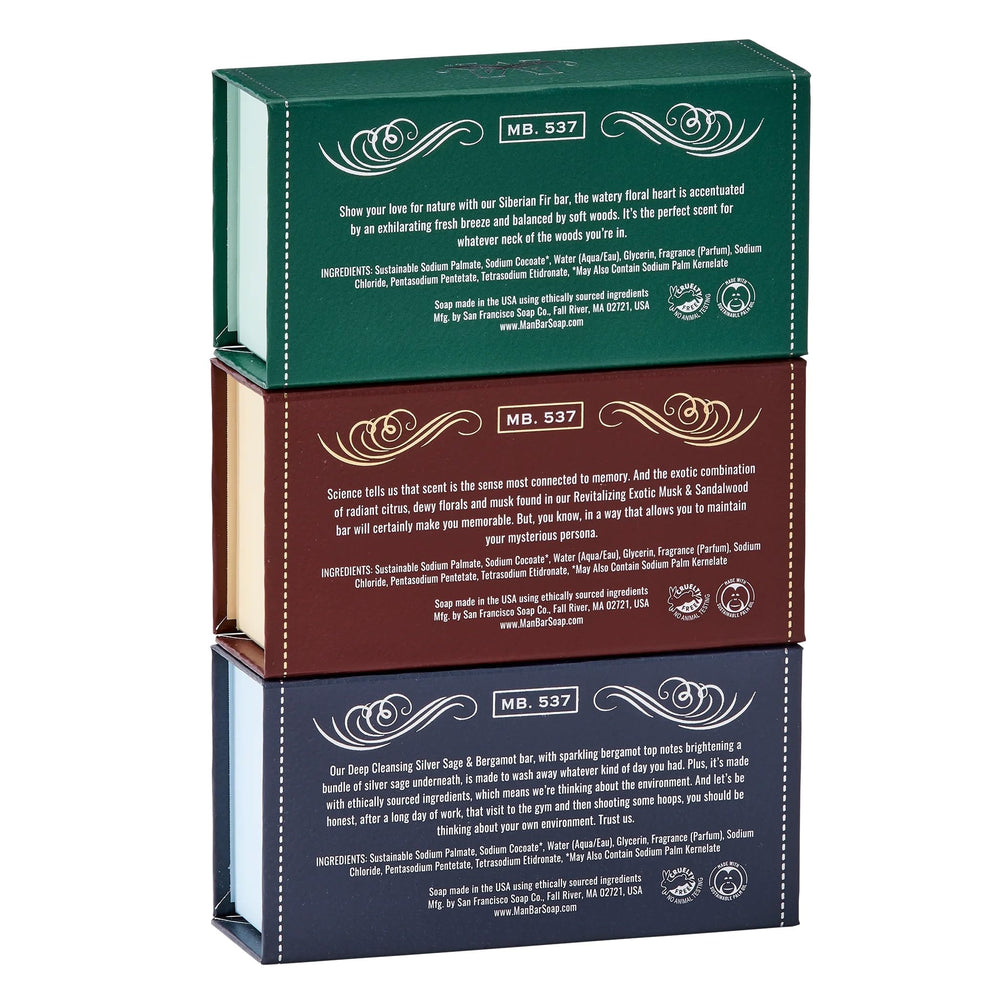 Sage argentée et Bergamote du Man Bar, fragrance rafraîchissante et équilibrée.