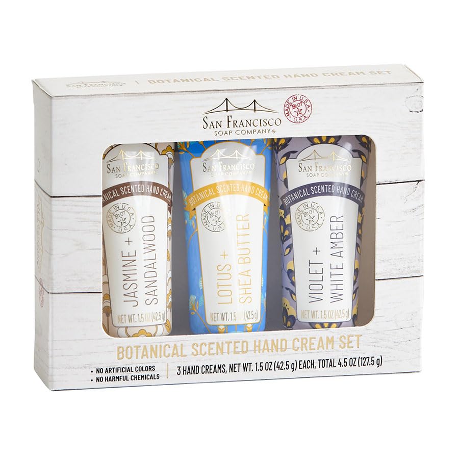 SFSC crème mains jasmin et santal, hydratation délicate et parfum floral.