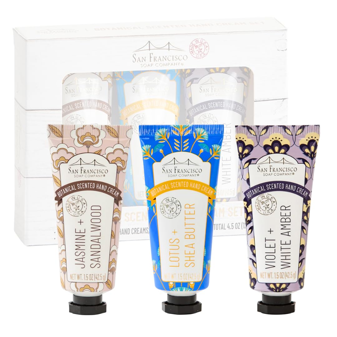 SFSC crème mains violette et ambre blanche, parfum raffiné et soin quotidien.