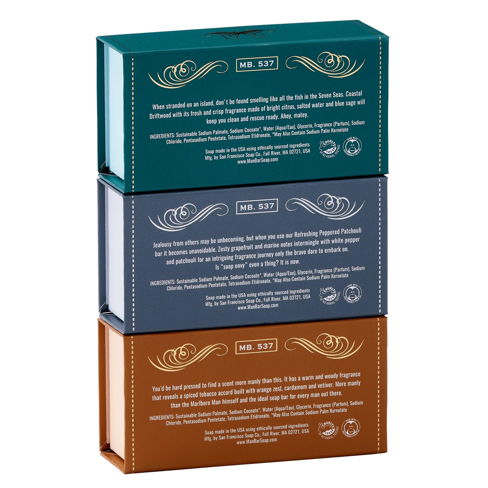 San Francisco Soap Company Coastal Driftwood — bois flotté côtier, notes marines rafraîchissantes.