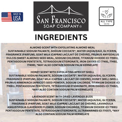 San Francisco Soap Company – savon lait chèvre miel-abricot lavande, douceur nourrissante