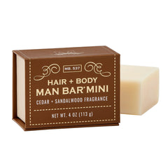 San Francisco Soap mini-bar emballage, Cèdre et Santal, pratique et prêt à emporter.