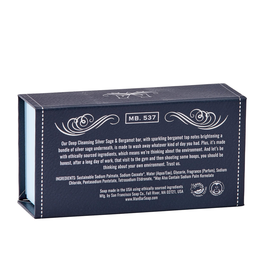 Savon San Francisco pour homme - sauge argentée et bergamote, douche rafraîchissante.