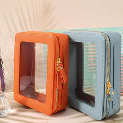 SANHECUN trousse avec fenêtre transparente, repérage facile des cosmétiques