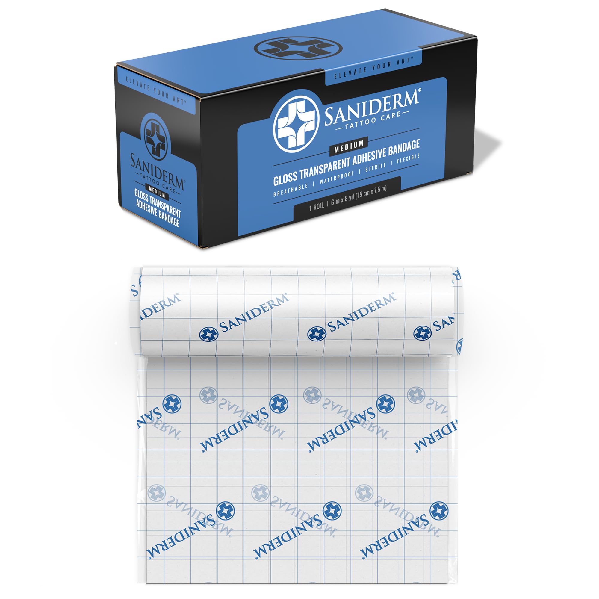 Saniderm Original, bande-tatouage-original-6po-x-8yd-01, protège la zone tatouée et réduit l'irritation.