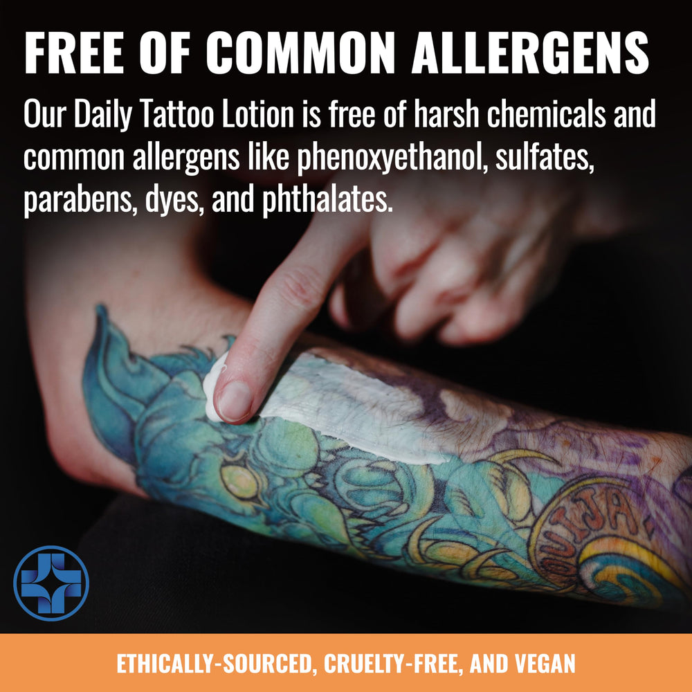 Saniderm Daily Tattoo Lotion — parfum orange vanille naturel pour une sensation estivale.