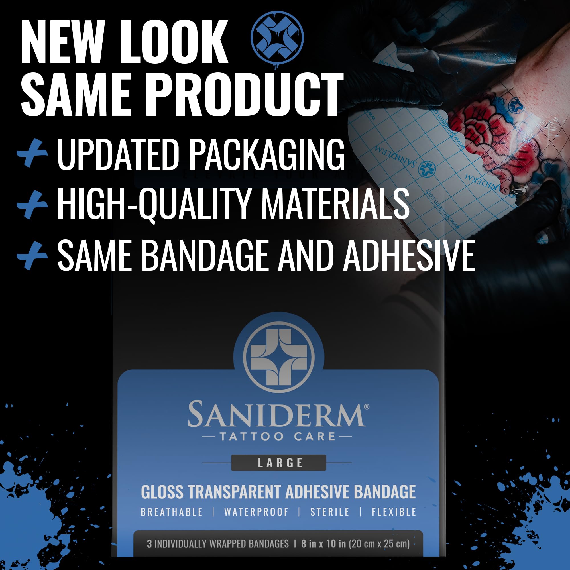 Emballage Saniderm stérile garantissant une couverture propre
