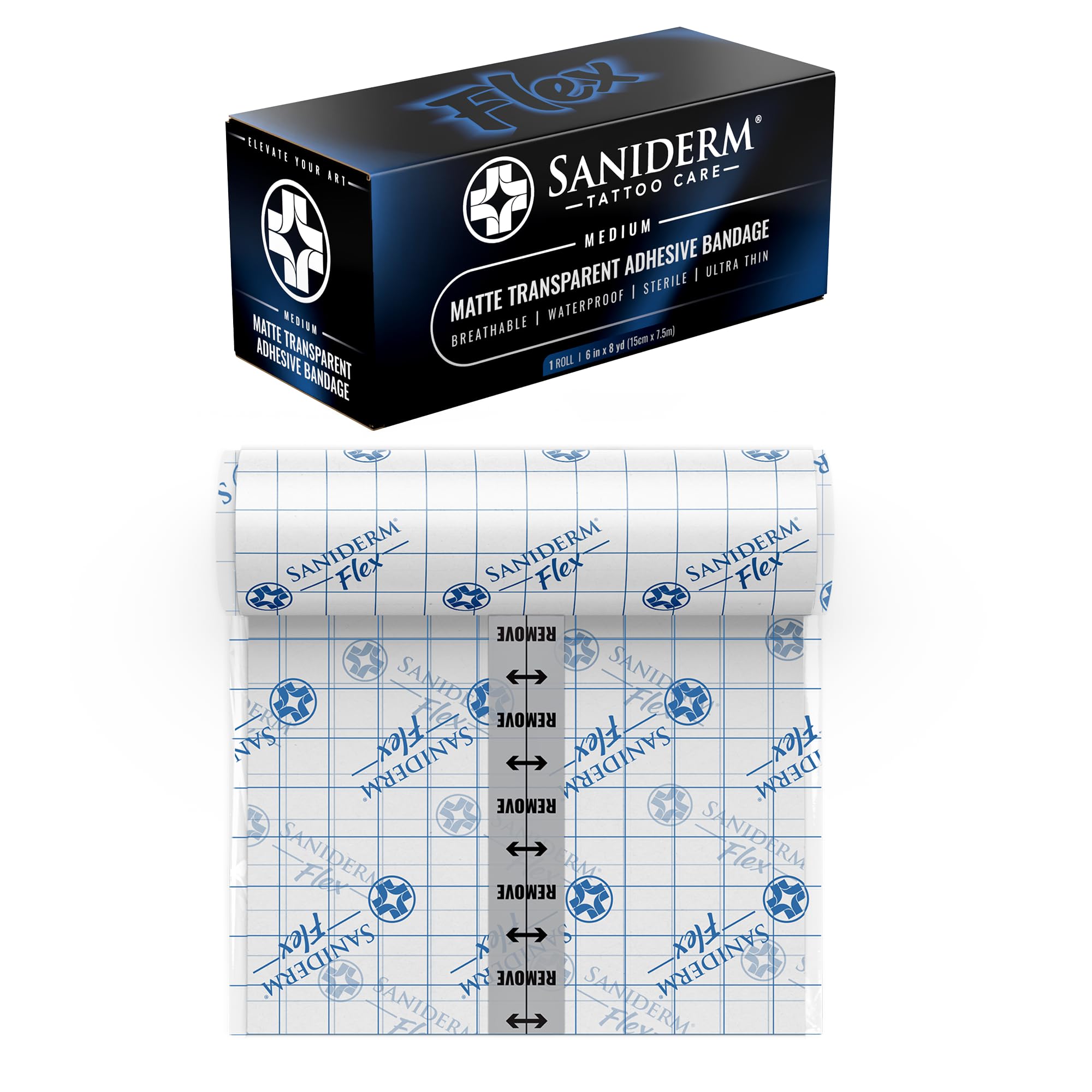 Bandage Saniderm Flex en application, adhérence fiable et protection immédiate.