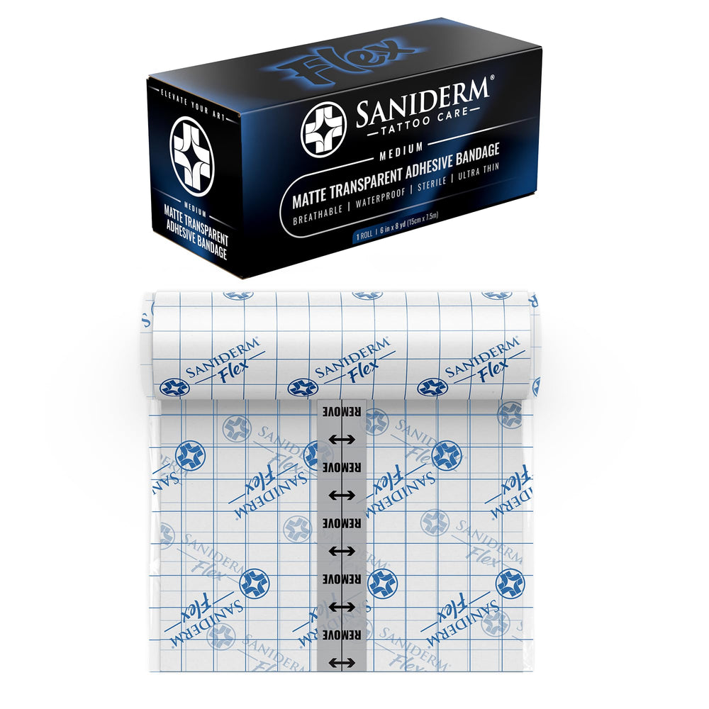 Bandage Saniderm Flex en application, adhérence fiable et protection immédiate.