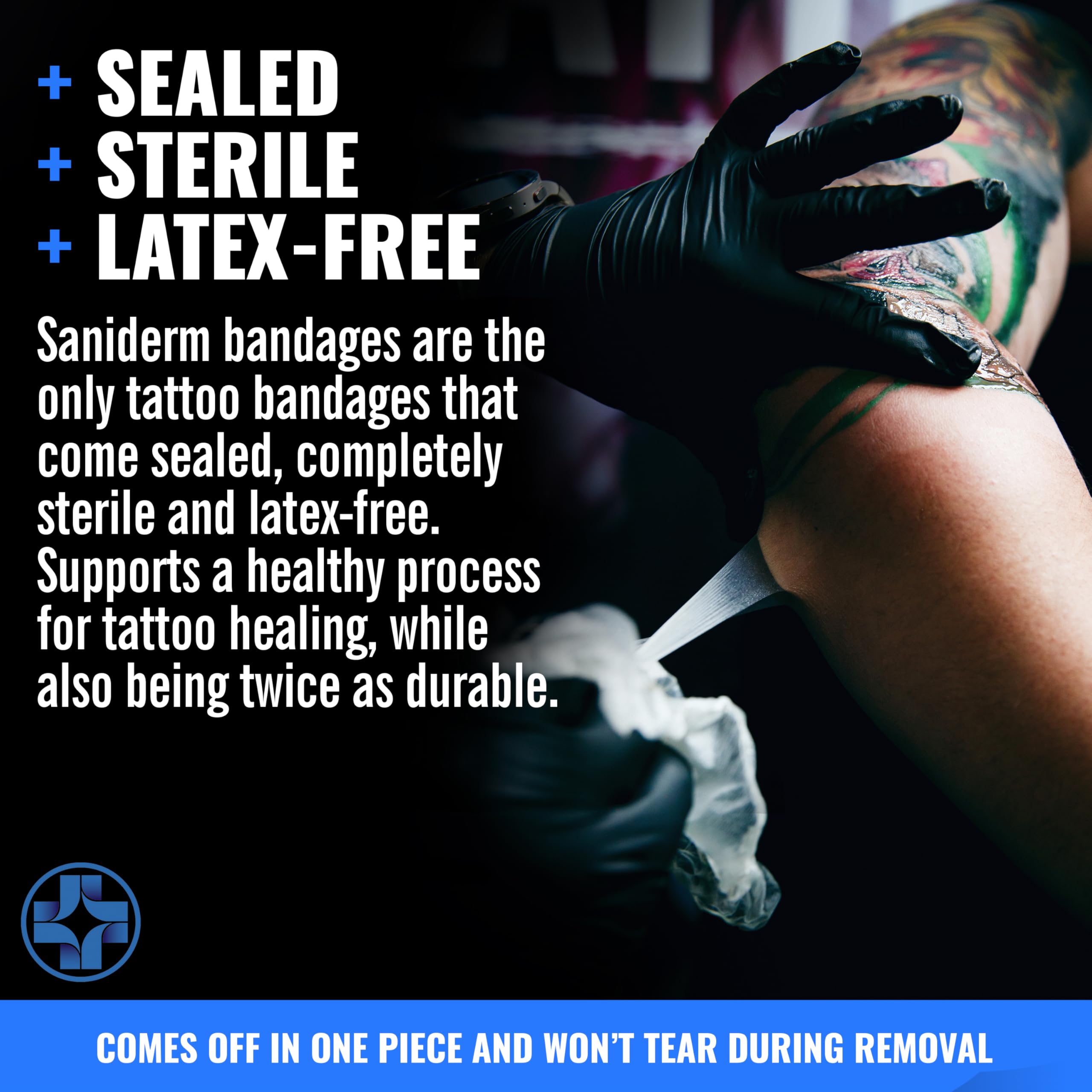Le pansement Saniderm Flex adhère bien et se retire sans déchirer.