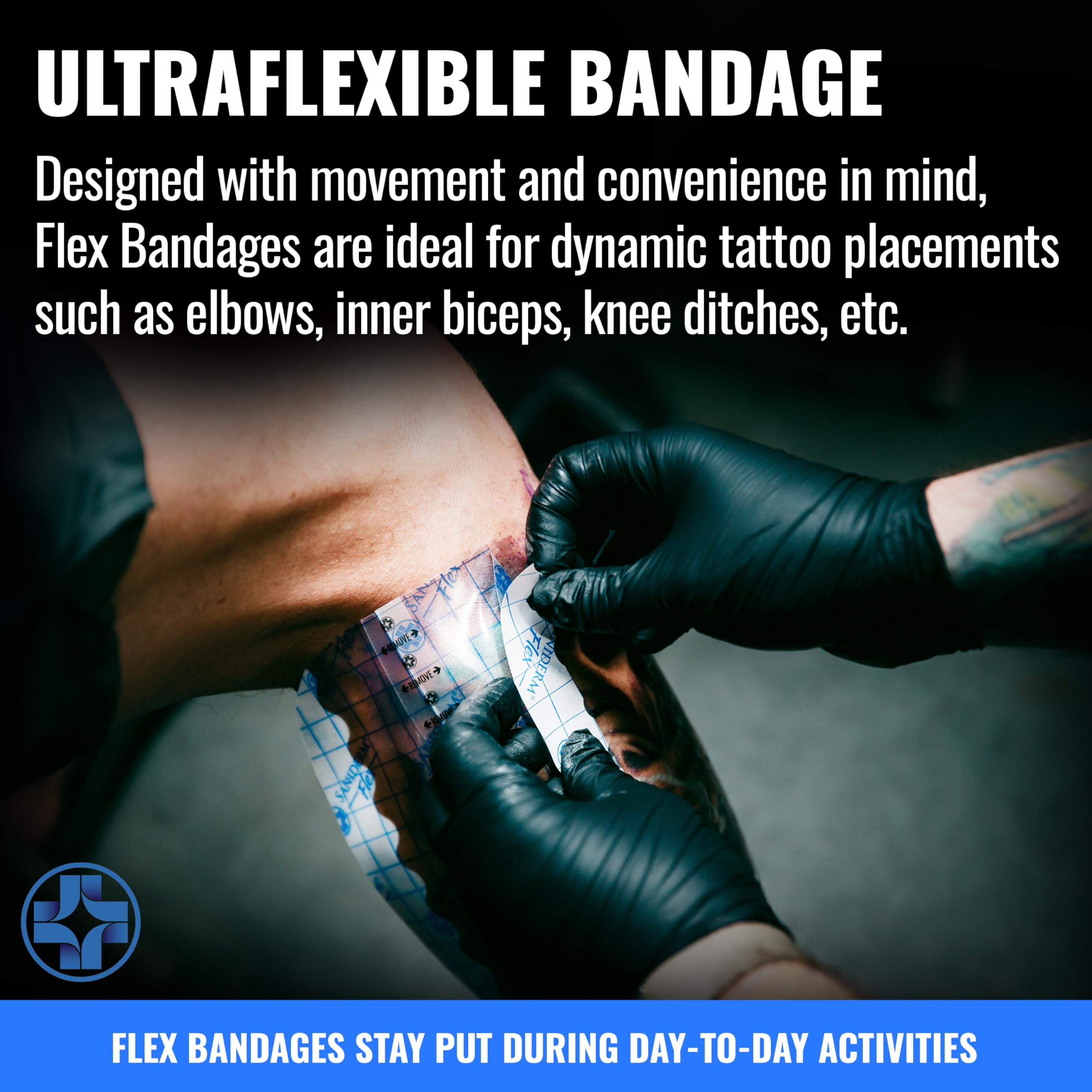 Bandage Saniderm Flex stérile et sans latex pour peau sensible.