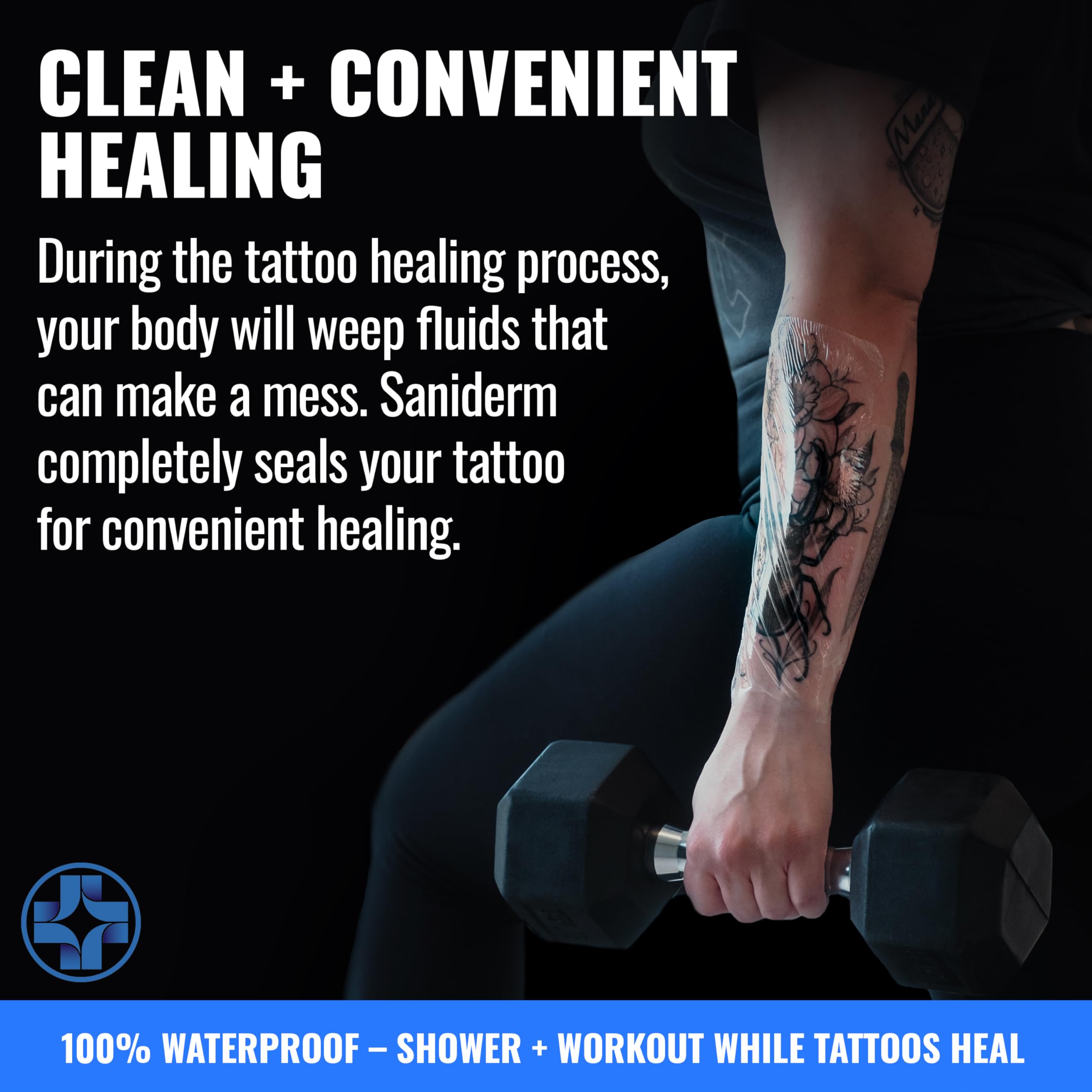 Saniderm sealed sterile packaging ensures clean healing