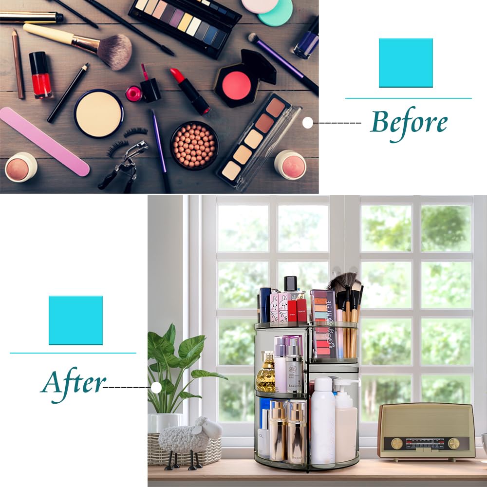 Sanipoe étagères-maquillage-ajustables, organisation personnalisable pour votre coiffeuse.