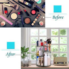 Sanipoe étagères-maquillage-ajustables, organisation personnalisable pour votre coiffeuse.