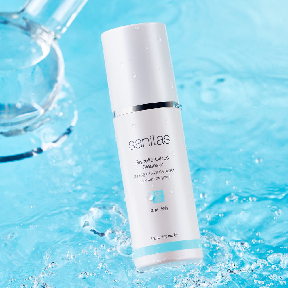 Texture gel du nettoyant Sanitas Glycolique Citron, exfolie en douceur.