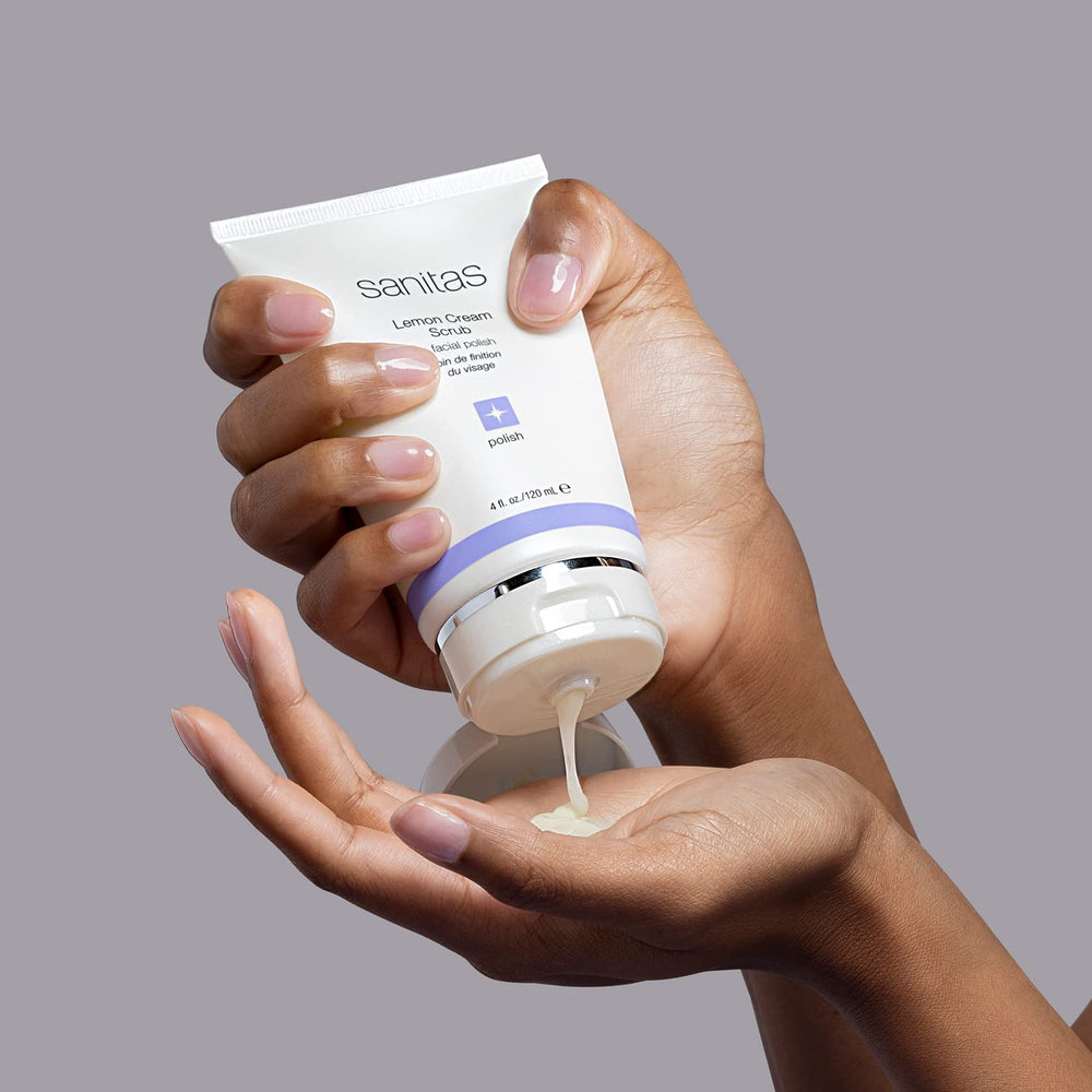 Sanitas Gommage Crème Citron – émollients végétaux hydratants pour lisser la peau.