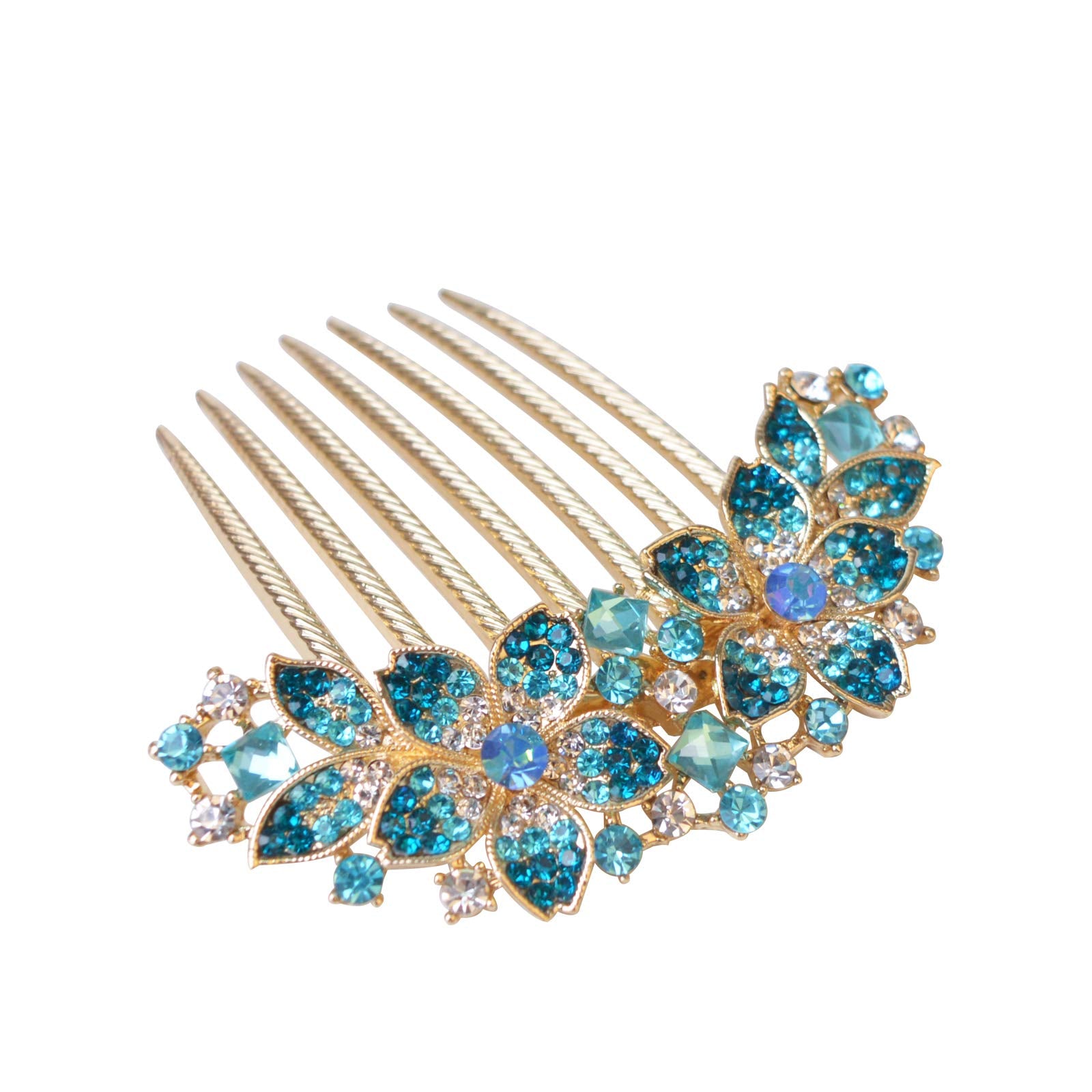 Barrette Sankuwen motif fleur bleu pour un style raffiné lors d un evenement