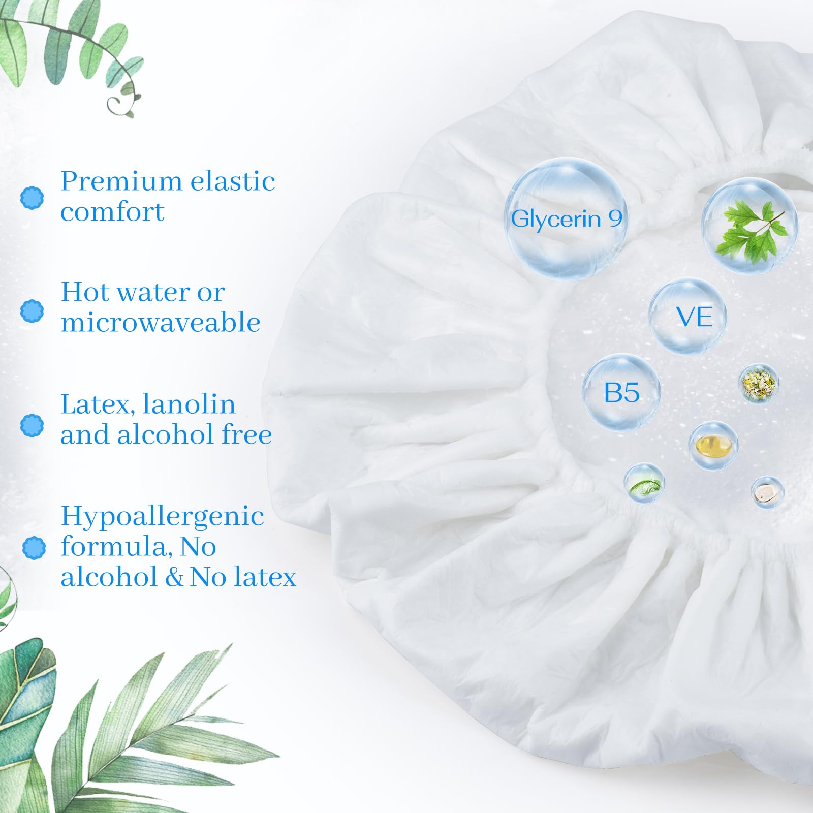 Bonnet SANPUK, odeur fraîche et rinçage inutile pour cheveux délicats.