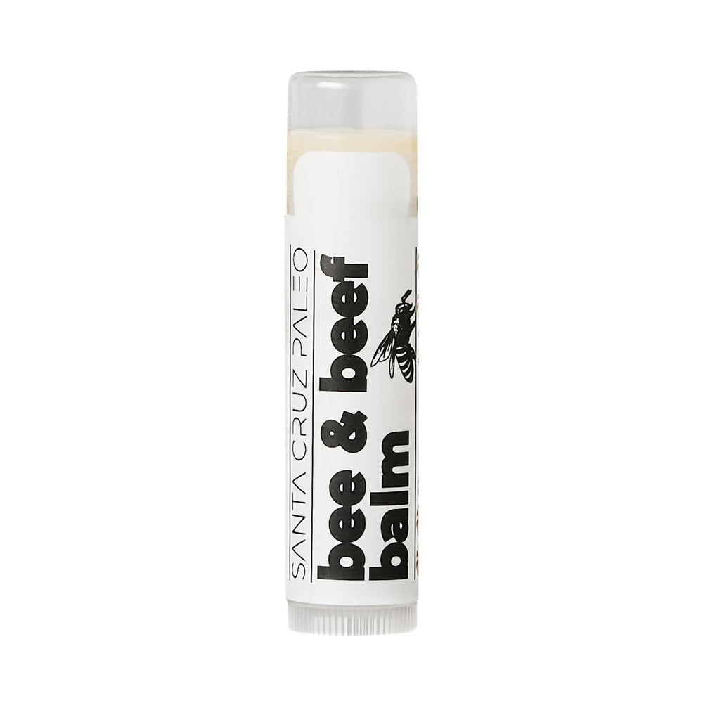 Santa Cruz Paleo lip balm being applied demonstrates gentle daily moisture.