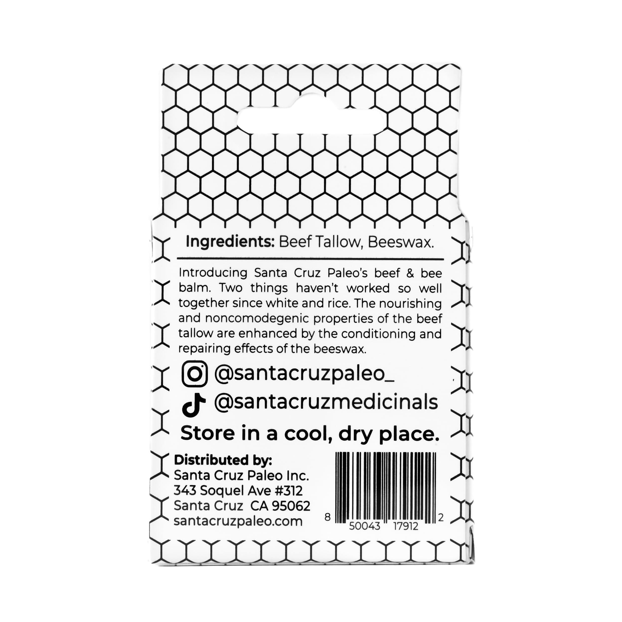 Baume lèvres Santa Cruz Paleo riche en vitamines A, D, E et K.