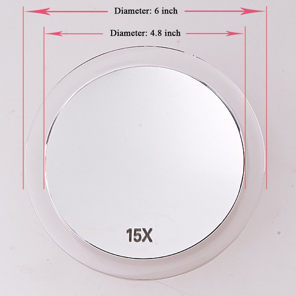 Miroir SANTOO 15x diamètre six pouces, vue complète.