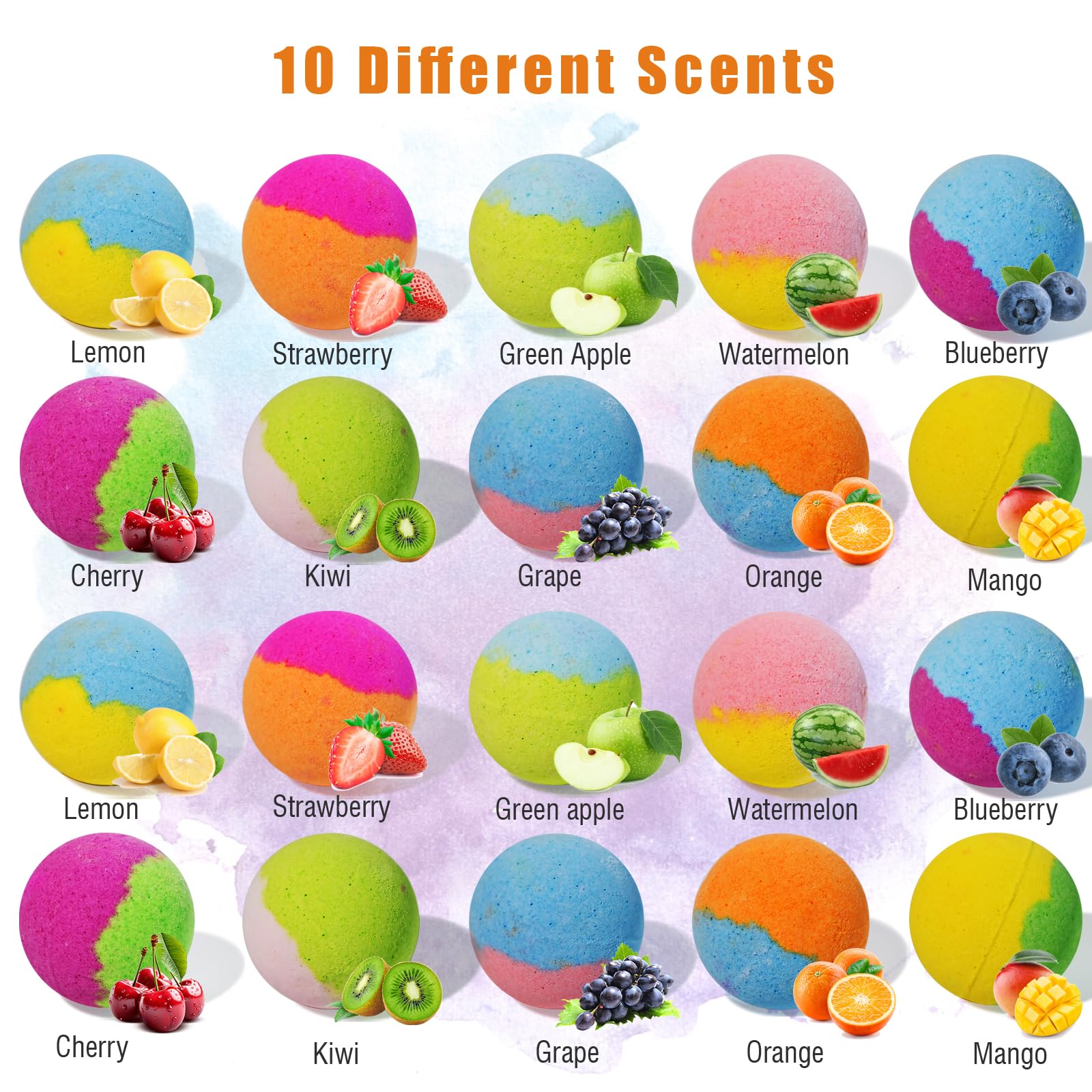Bain coloré avec les bombes Santrela sans traces et nettoyage facile.