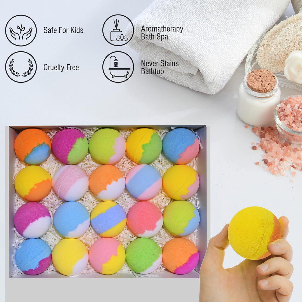 Bombes bain Santrela sans taches : couleurs se nettoient facilement après bain.