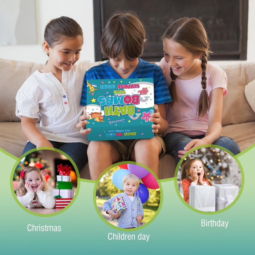 Coffret cadeau Santrela bain enfants idéal pour anniversaires et fêtes.